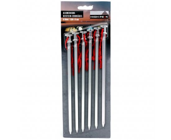 Комплект колышков High Peak Alloy Rock Peg 23 см 6 шт Silver (929000)