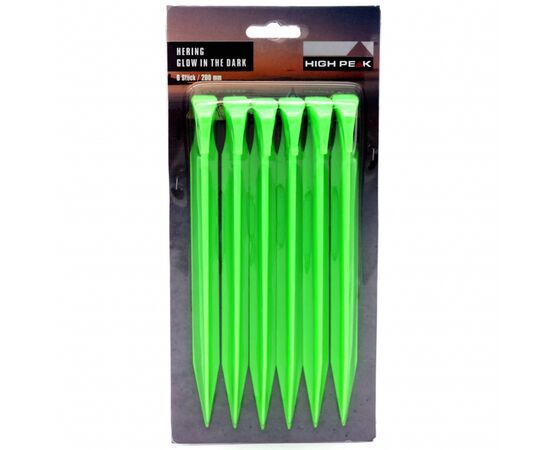 Комплект кілочків High Peak Glow in the Dark ABS Peg 20 см 6 шт Luminous Green (929003)