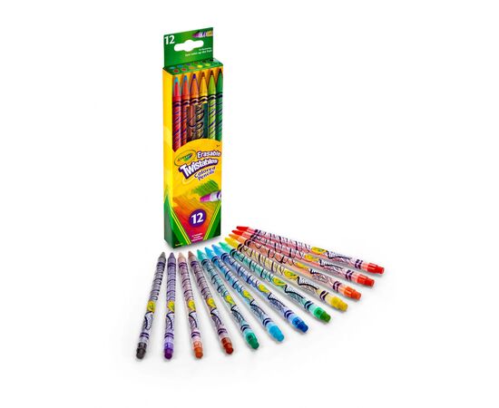 Карандаши цветные Crayola Твист выкручиваются и стираются 12 шт (256360.024), изображение 2 Карандаши цветные Crayola Твист выкручиваются и стираются 12 шт (256360.024), изображение 2