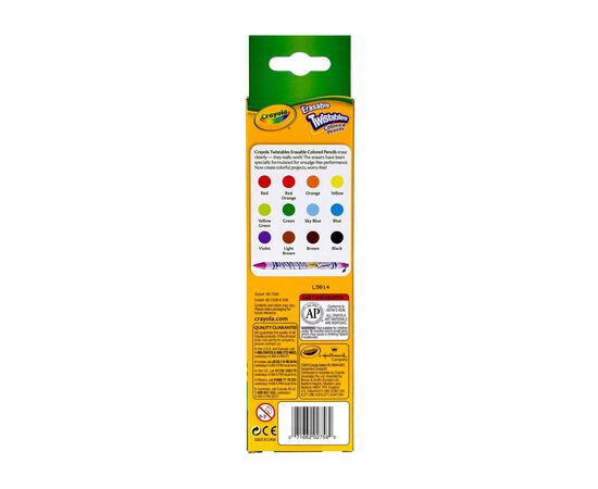 Карандаши цветные Crayola Твист выкручиваются и стираются 12 шт (256360.024), изображение 4 Карандаши цветные Crayola Твист выкручиваются и стираются 12 шт (256360.024), изображение 4