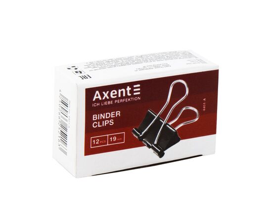 Биндер металлический Axent 19 мм, 12шт, black (4401-A), изображение 2 Биндер металлический Axent 19 мм, 12шт, black (4401-A), изображение 2