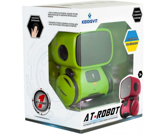 Интерактивная игрушка AT-Robot робот с голосовым управлением зеленый, укр (AT001-02-UKR), изображение 4 Интерактивная игрушка AT-Robot робот с голосовым управлением зеленый, укр (AT001-02-UKR), изображение 4