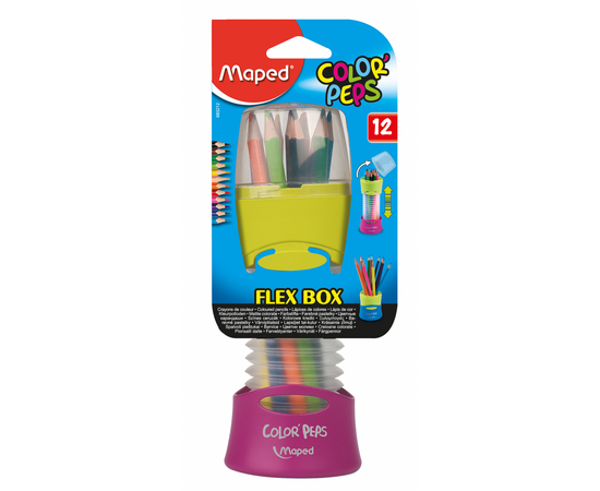 Карандаши цветные Maped Color Peps Classic 12 цв. раздвижной пенал (MP.683212), изображение 2 Карандаши цветные Maped Color Peps Classic 12 цв. раздвижной пенал (MP.683212), изображение 2