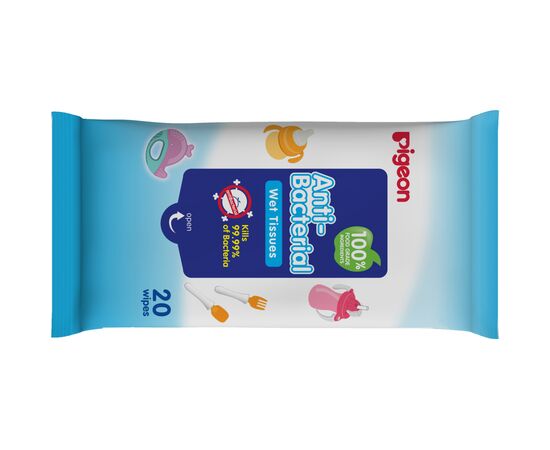Дитячі вологі серветки Pigeon з антибактеріальним ефектом 20 шт (26350), зображення 2 Дитячі вологі серветки Pigeon з антибактеріальним ефектом 20 шт (26350), зображення 2