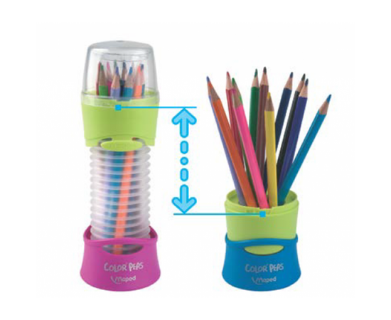 Карандаши цветные Maped Color Peps Classic 12 цв. раздвижной пенал (MP.683212), изображение 3 Карандаши цветные Maped Color Peps Classic 12 цв. раздвижной пенал (MP.683212), изображение 3