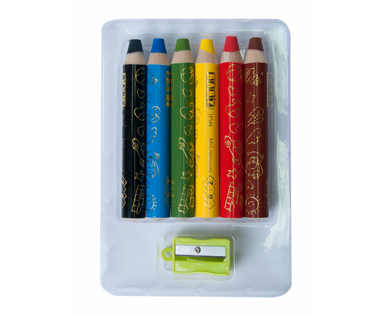 Карандаши цветные ZiBi Baby Line Mini Super Jumbo с точилкой 6 цв. (ZB.2453), изображение 2 Карандаши цветные ZiBi Baby Line Mini Super Jumbo с точилкой 6 цв. (ZB.2453), изображение 2