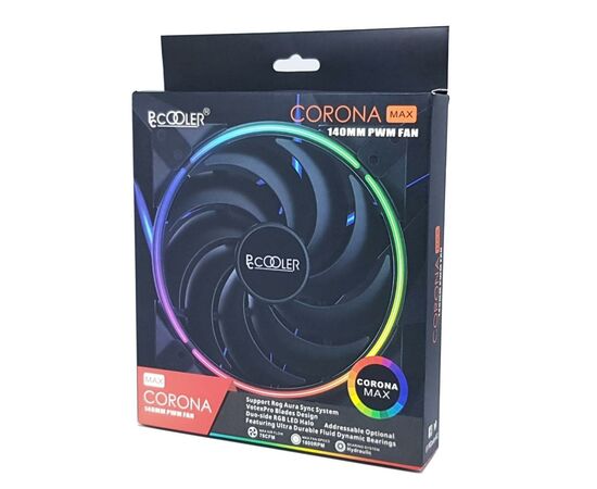 Кулер для корпуса PcСooler CORONA MAX 140 FRGB, изображение 7 Кулер для корпуса PcСooler CORONA MAX 140 FRGB, изображение 7