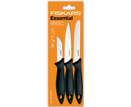 Набор ножей Fiskars Essential 3 шт (1023785), изображение 2 Набор ножей Fiskars Essential 3 шт (1023785), изображение 2