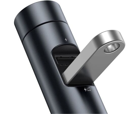 FM модулятор Baseus Energy Column MP3 Dark grey (CCNLZ-C0G), изображение 6 FM модулятор Baseus Energy Column MP3 Dark grey (CCNLZ-C0G), изображение 6