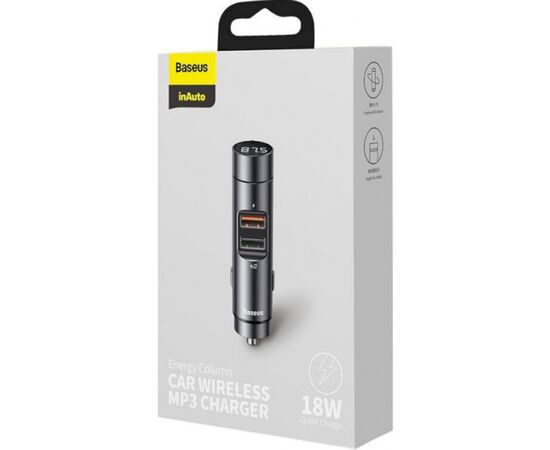 FM модулятор Baseus Energy Column MP3 Dark grey (CCNLZ-C0G), изображение 8 FM модулятор Baseus Energy Column MP3 Dark grey (CCNLZ-C0G), изображение 8