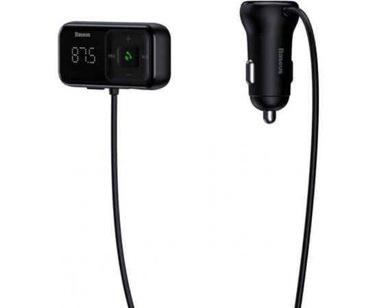 FM модулятор Baseus T typed S-16 MP3 Black (CCTM-E01), изображение 2 FM модулятор Baseus T typed S-16 MP3 Black (CCTM-E01), изображение 2
