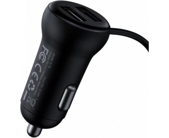 FM модулятор Baseus T typed S-16 MP3 Black (CCTM-E01), изображение 4 FM модулятор Baseus T typed S-16 MP3 Black (CCTM-E01), изображение 4