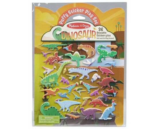 Набір для творчості Melissa&Doug об'ємні багаторазові наліпки Динозаври (MD30521)