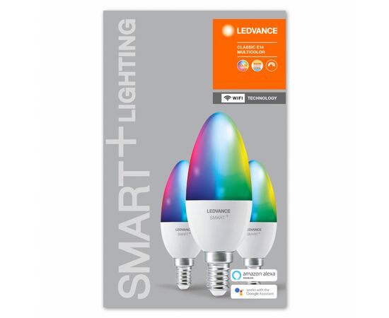 Умная лампочка Osram LEDSMART+ WiFi B40 5W (470Lm) 2700-6500K + RGB E14 (4058075485938), изображение 7 Умная лампочка Osram LEDSMART+ WiFi B40 5W (470Lm) 2700-6500K + RGB E14 (4058075485938), изображение 7
