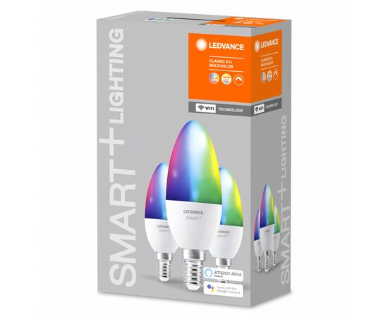 Умная лампочка Osram LEDSMART+ WiFi B40 5W (470Lm) 2700-6500K + RGB E14 (4058075485938), изображение 8 Умная лампочка Osram LEDSMART+ WiFi B40 5W (470Lm) 2700-6500K + RGB E14 (4058075485938), изображение 8