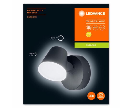 Светильник Osram LED ENDURA STYLE Midi Spot I 13w (800Lm) 3000K (4058075205475), изображение 3 Светильник Osram LED ENDURA STYLE Midi Spot I 13w (800Lm) 3000K (4058075205475), изображение 3
