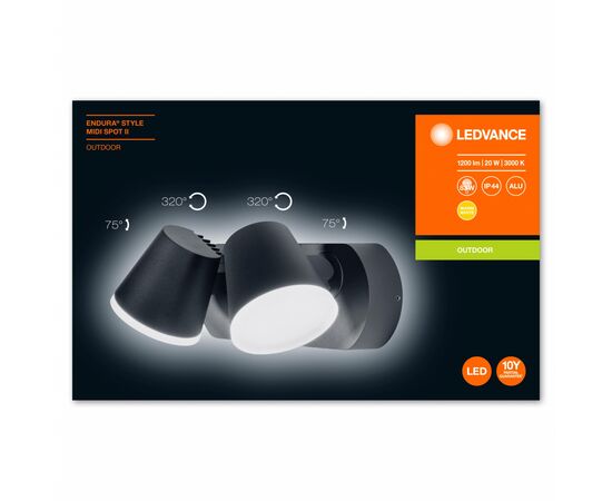 Светильник Osram LED ENDURA STYLE Midi Spot II 20w (1200Lm) 3000K (4058075205499), изображение 2 Светильник Osram LED ENDURA STYLE Midi Spot II 20w (1200Lm) 3000K (4058075205499), изображение 2