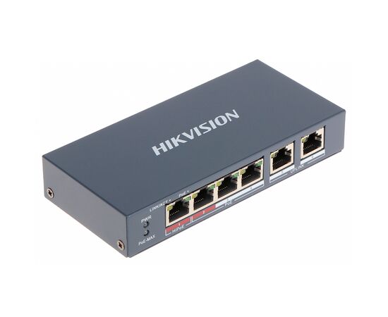 Коммутатор сетевой Hikvision DS-3E0106HP-E, изображение 2 Коммутатор сетевой Hikvision DS-3E0106HP-E, изображение 2