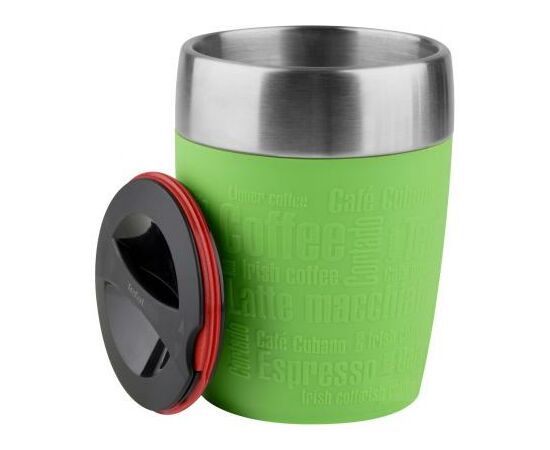 Термокружка Tefal TRAVEL CUP 0.2L silver/lime (K3080314), изображение 3 Термокружка Tefal TRAVEL CUP 0.2L silver/lime (K3080314), изображение 3