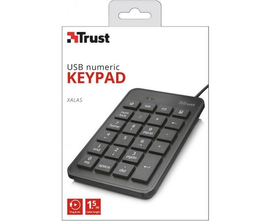 Клавиатура Trust Xalas USb numeric keypad (22221), изображение 4 Клавиатура Trust Xalas USb numeric keypad (22221), изображение 4