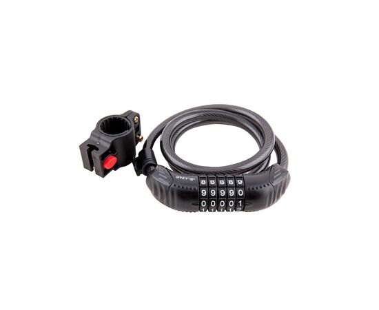 Замок велосипедный Grey's спиральный кодовый 12х1000 мм (GR31210), изображение 2 Замок велосипедный Grey's спиральный кодовый 12х1000 мм (GR31210), изображение 2