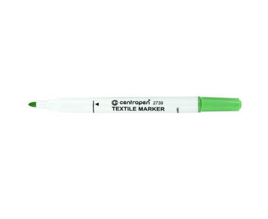 Маркер Centropen Textile 2 мм желто-зеленый (2739/15)