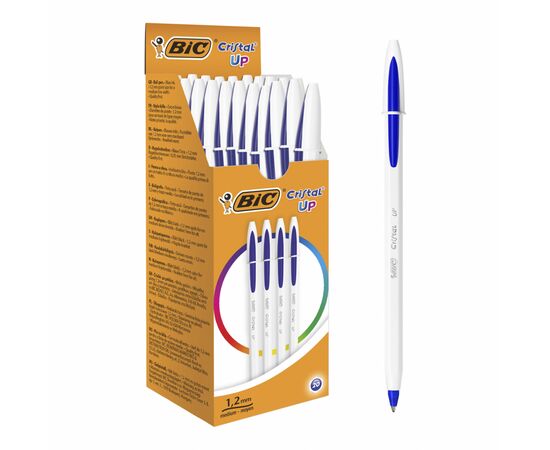 Ручка шариковая Bic Cristal Up с белым шестигранным корпусом Синяя (bc949879), изображение 2 Ручка шариковая Bic Cristal Up с белым шестигранным корпусом Синяя (bc949879), изображение 2