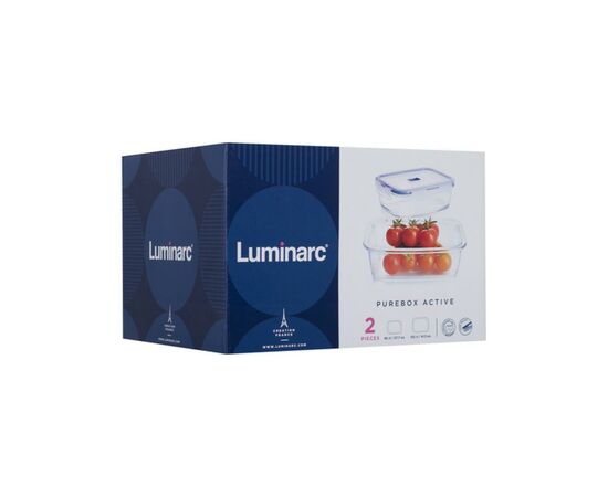 Пищевой контейнер Luminarc Pure Box Active набор 2шт прямоуг. 820мл/1220мл (P5505), изображение 4 Пищевой контейнер Luminarc Pure Box Active набор 2шт прямоуг. 820мл/1220мл (P5505), изображение 4