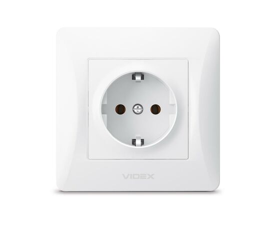 Розетка Videx BINERA 1ая с заземлением (VF-BNSK1G-W)