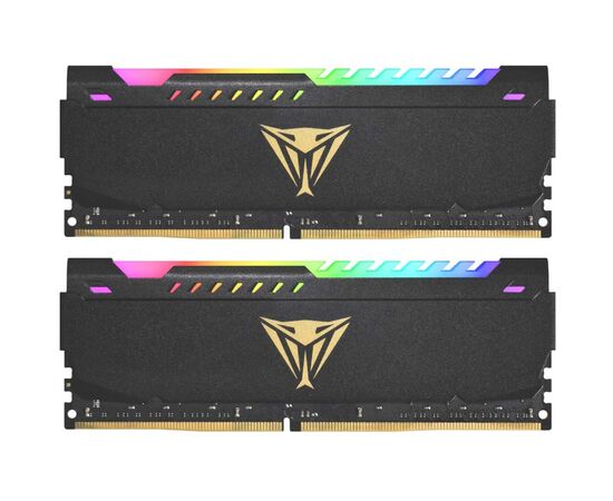 Модуль памяти для компьютера DDR4 16GB (2x8GB) 3200 MHz Viper Steel RGB Black Patriot (PVSR416G320C8K)