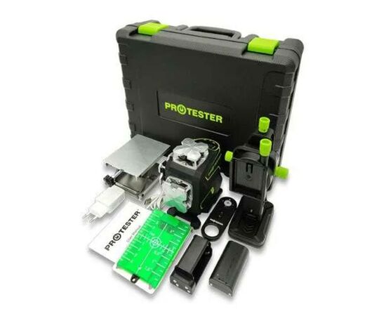 Лазерный нивелир Protester PREMIUM, 4x360°2xH360/2xV360, LCD-дисплей, Bluetooth, пульт (LL516G), изображение 3 Лазерный нивелир Protester PREMIUM, 4x360°2xH360/2xV360, LCD-дисплей, Bluetooth, пульт (LL516G), изображение 3