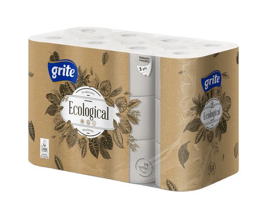 Туалетная бумага Grite Ecological Plius 3 слоя 24 рулона (4770023350265)