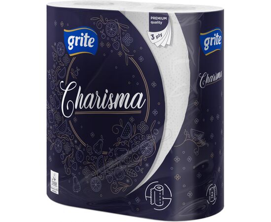 Паперові рушники Grite Charisma 3 шари 2 рулони (4770023348866)