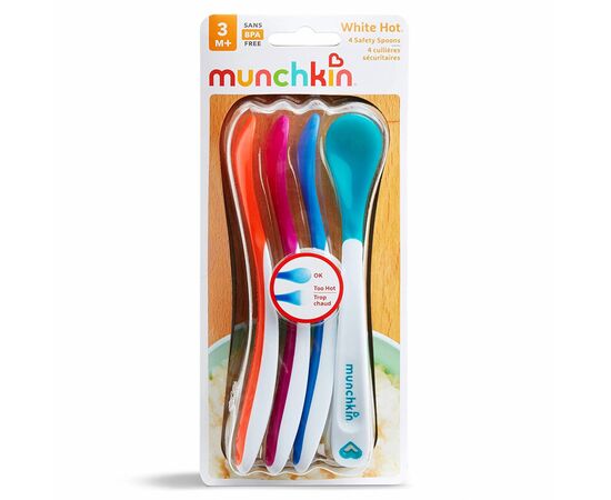 Набор детской посуды Munchkin White Hot термочувствительных ложек 4 шт (43682), изображение 5 Набор детской посуды Munchkin White Hot термочувствительных ложек 4 шт (43682), изображение 5