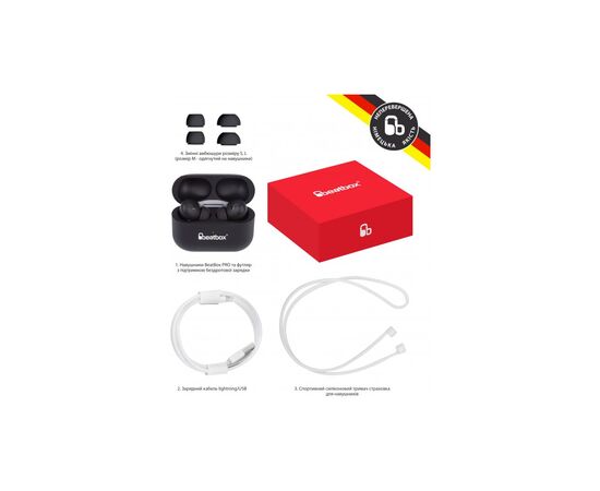 Наушники BeatBox PODS PRO 1 Wireless charging black (bbppro1wcb), изображение 2
