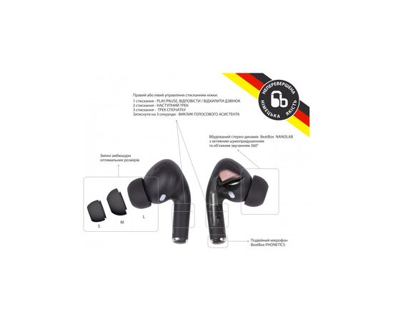 Наушники BeatBox PODS PRO 1 Wireless charging black (bbppro1wcb), изображение 3