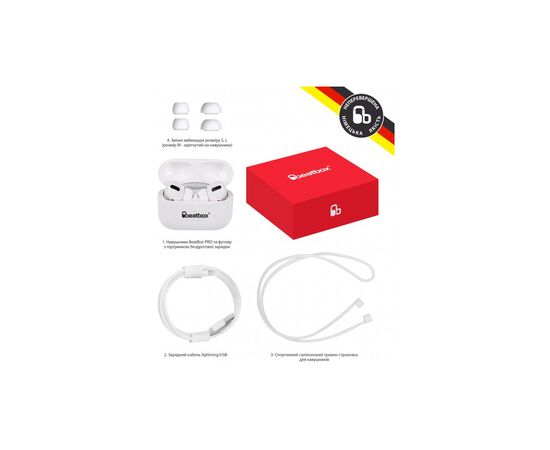 Навушники BeatBox PODS PRO 1 Wireless Charging White (bbppro1wcw), зображення 2 Навушники BeatBox PODS PRO 1 Wireless Charging White (bbppro1wcw), зображення 2