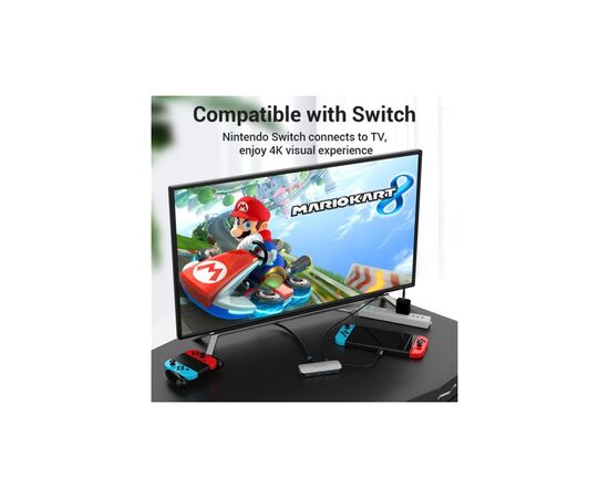 Концентратор Vention USB3.1 Type-C --> HDMI/VGA/USB 3.0x3/PD 100W Hub 6-in-1 (TOIHB), изображение 7 Концентратор Vention USB3.1 Type-C --> HDMI/VGA/USB 3.0x3/PD 100W Hub 6-in-1 (TOIHB), изображение 7