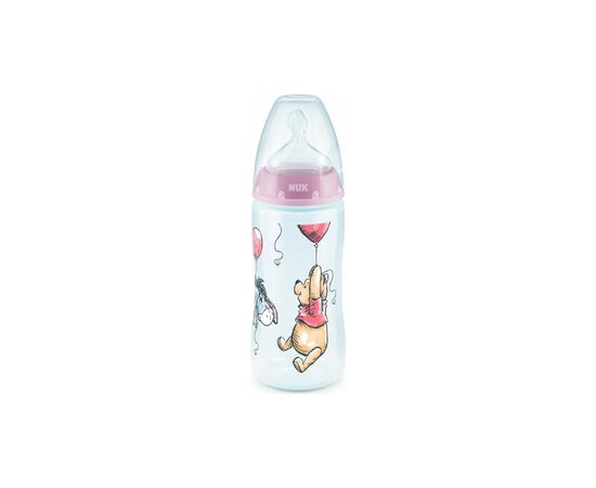 Бутылочка для кормления Nuk Diswin First Choice Plus c силиконовой соской 300 мл Розовая (3952371)