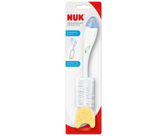 Щеточка для мытья бутылочек Nuk с губкой 2 в 1 Синяя (3952374), изображение 2 Щеточка для мытья бутылочек Nuk с губкой 2 в 1 Синяя (3952374), изображение 2
