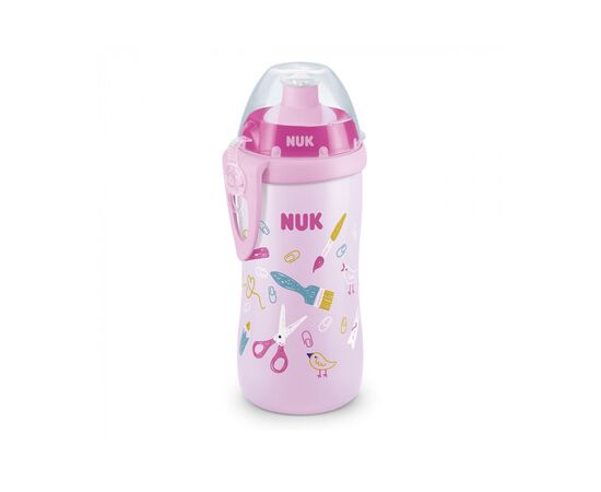 Поильник-непроливайка Nuk Junior Cup с насадкой тяни-толкай 300 мл розовый (3954068)