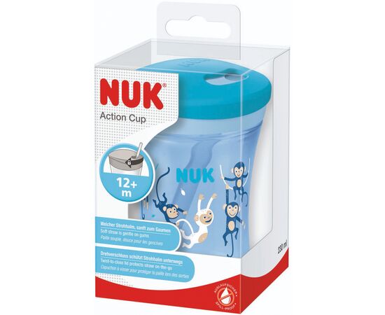 Поильник-непроливайка Nuk Evolution Action Cup 230 мл Голубая (3952382), изображение 2 Поильник-непроливайка Nuk Evolution Action Cup 230 мл Голубая (3952382), изображение 2