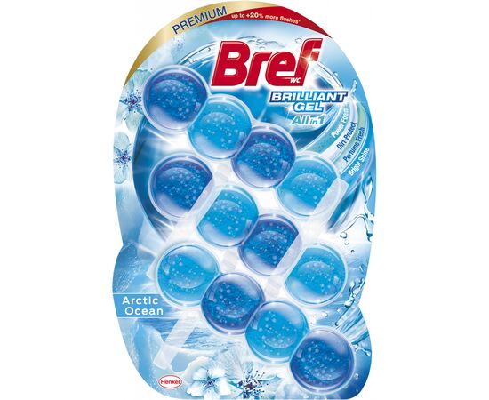 Туалетний блок Bref Блискучий гель Арктичний океан 42 г х 3 шт. (9000101509151)