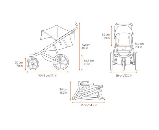 Коляска Thule Urban Glide 2 Majolica Blue (TH 10101943), изображение 5 Коляска Thule Urban Glide 2 Majolica Blue (TH 10101943), изображение 5