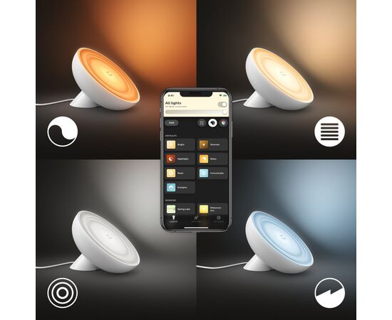 Настольная лампа Philips Hue Bloom, Color, BT, DIM, біла (929002375901), изображение 3 Настольная лампа Philips Hue Bloom, Color, BT, DIM, біла (929002375901), изображение 3