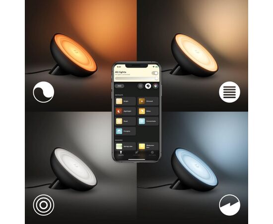Настольная лампа Philips Hue Bloom, Color, BT, DIM, чорна (929002376001), изображение 3 Настольная лампа Philips Hue Bloom, Color, BT, DIM, чорна (929002376001), изображение 3