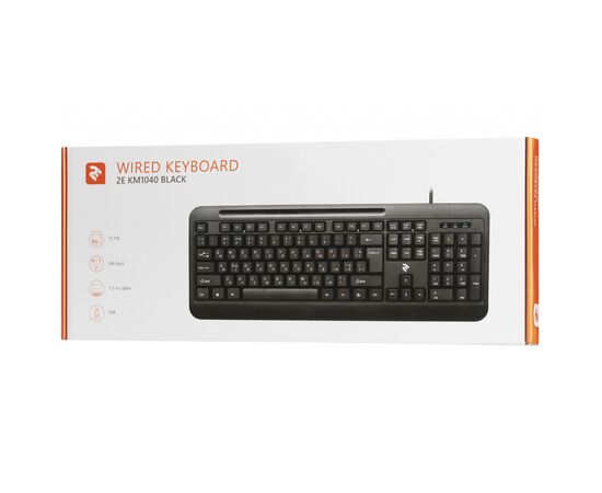 Клавиатура 2E KM1040 USB Black (2E-KM1040UB), изображение 2 Клавиатура 2E KM1040 USB Black (2E-KM1040UB), изображение 2
