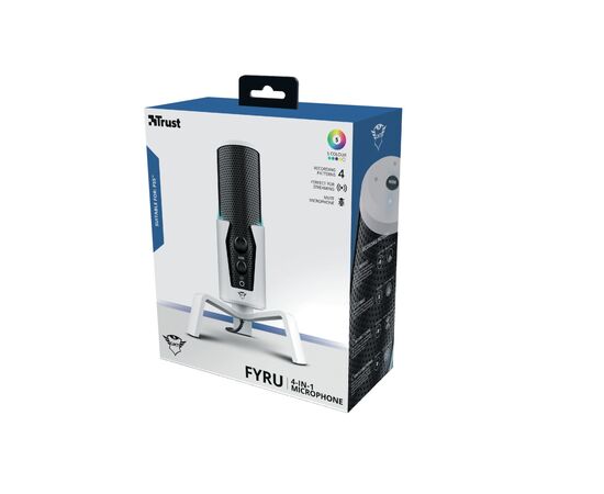 Мікрофон Trust GXT 258W Fyru USB 4-in-1 PS5 Compatible White (24257), зображення 3 Мікрофон Trust GXT 258W Fyru USB 4-in-1 PS5 Compatible White (24257), зображення 3
