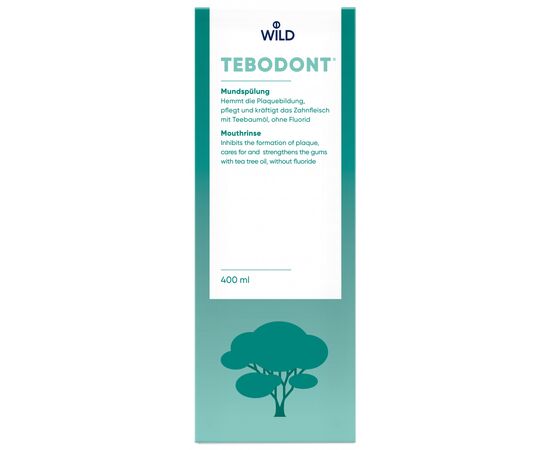 Ополаскиватель для полости рта Dr. Wild Tebodont с маслом чайного дерева без фторида 400 мл (7611841701655/7611841347006), изображение 2 Ополаскиватель для полости рта Dr. Wild Tebodont с маслом чайного дерева без фторида 400 мл (7611841701655/7611841347006), изображение 2