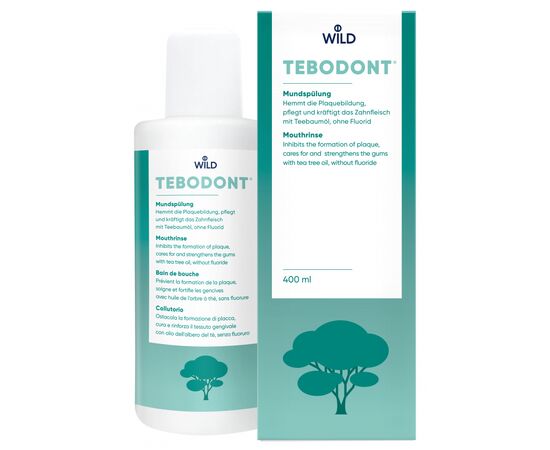 Ополаскиватель для полости рта Dr. Wild Tebodont с маслом чайного дерева без фторида 400 мл (7611841701655/7611841347006), изображение 3 Ополаскиватель для полости рта Dr. Wild Tebodont с маслом чайного дерева без фторида 400 мл (7611841701655/7611841347006), изображение 3